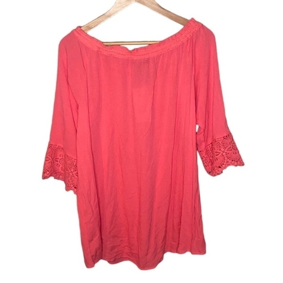 NWT Nordstrom x Chelsea & Theodore Gauze Summer Top - Calypso Coral - Picture 3 of 7